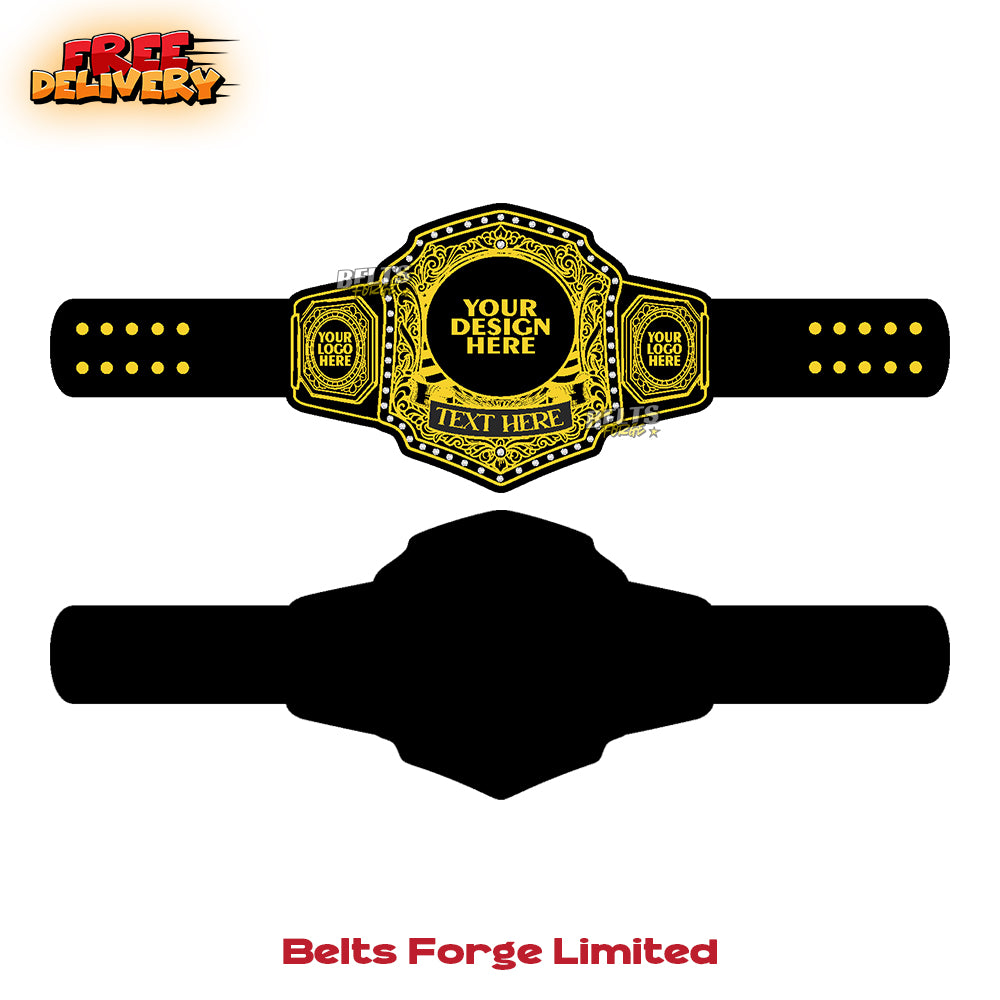 Personalized Championship Wrestling Title with Logo & Text