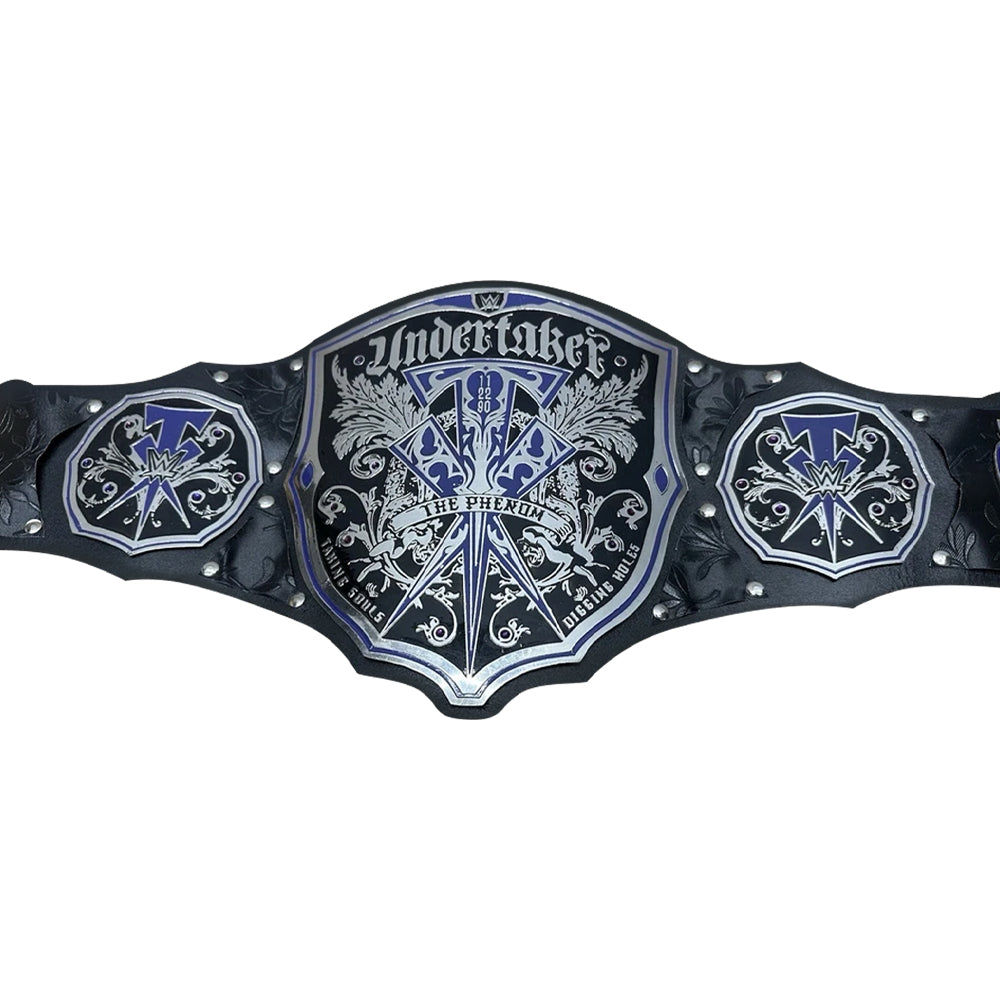 Wrestling championship belt with 'Undertaker' text 