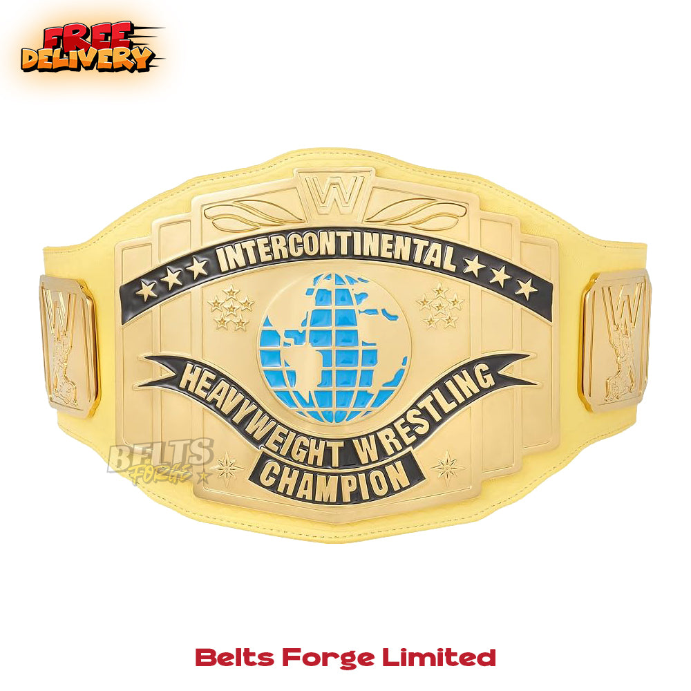 Yellow WWE Intercontinental Championship Replica Title Belt
