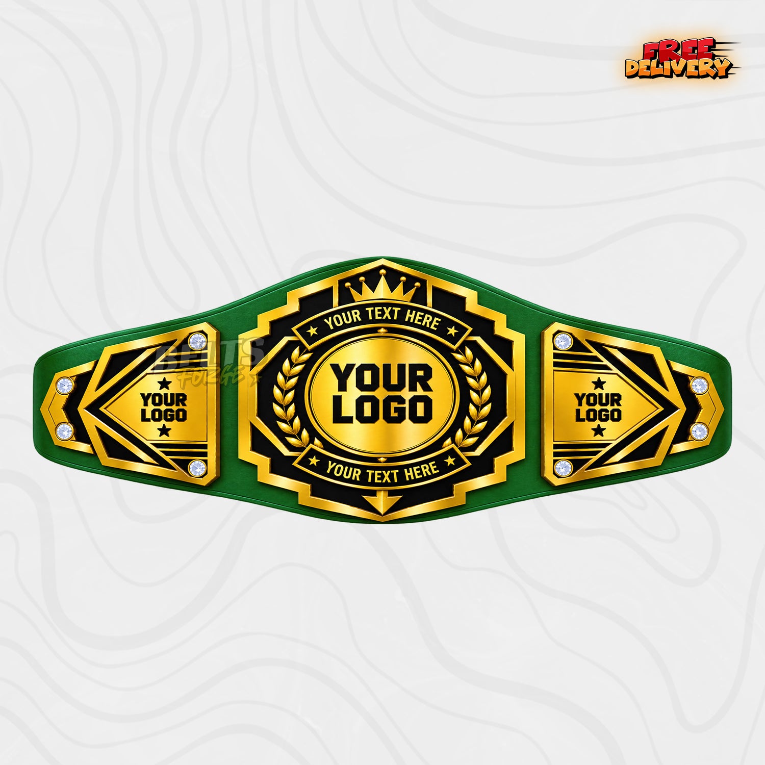Custom Gold Eagle Championship Belt, 7 Strap Colour Options
