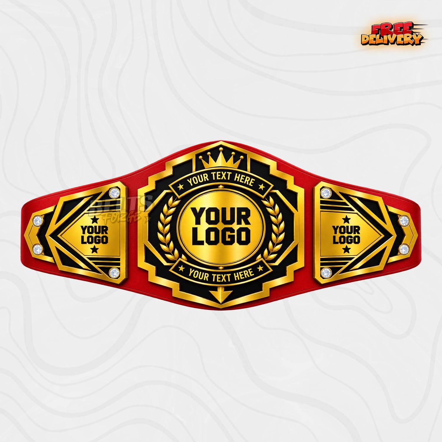 Custom Gold Eagle Championship Belt, 7 Strap Colour Options