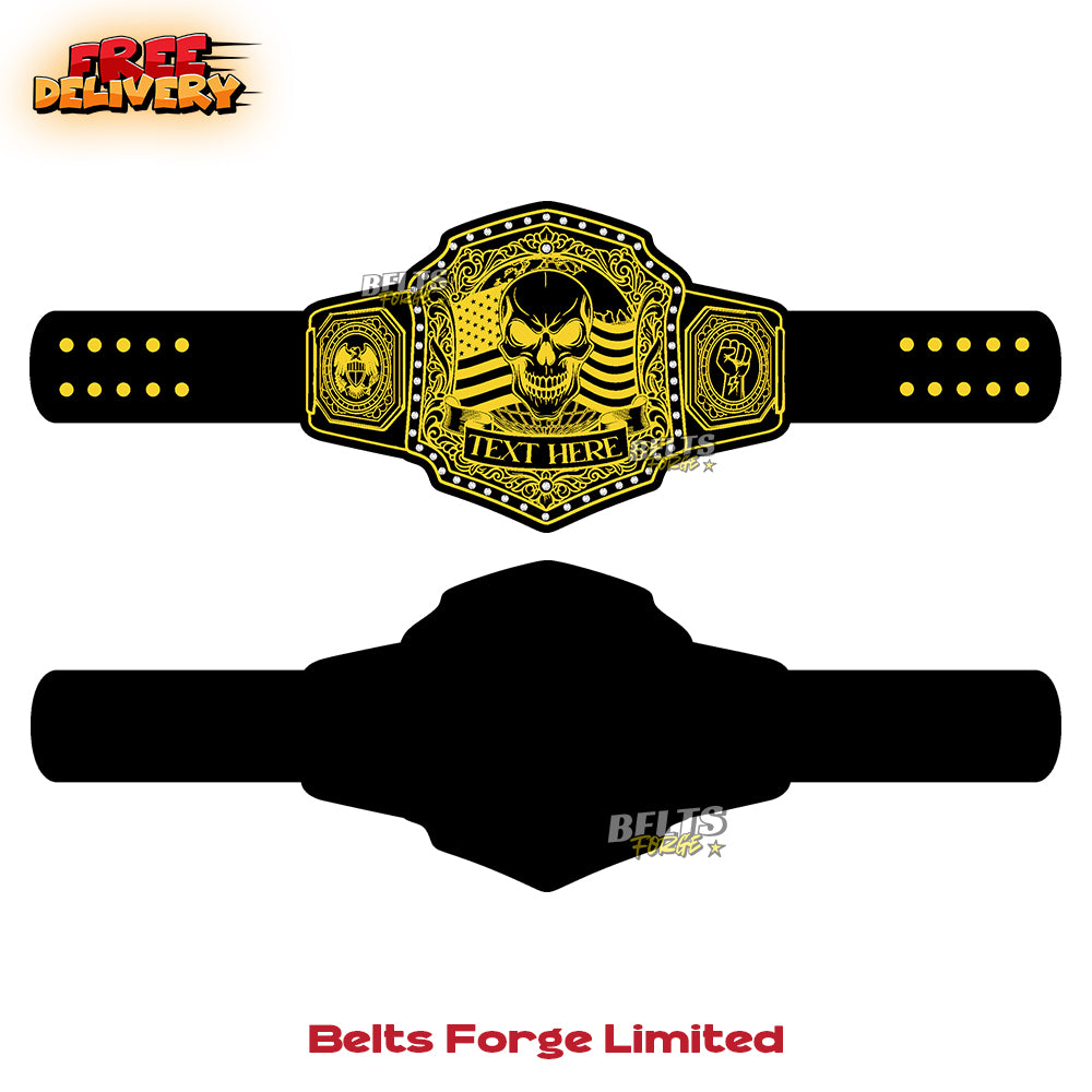 Custom Skull Wrestling Championship Belt | Personalized Name and