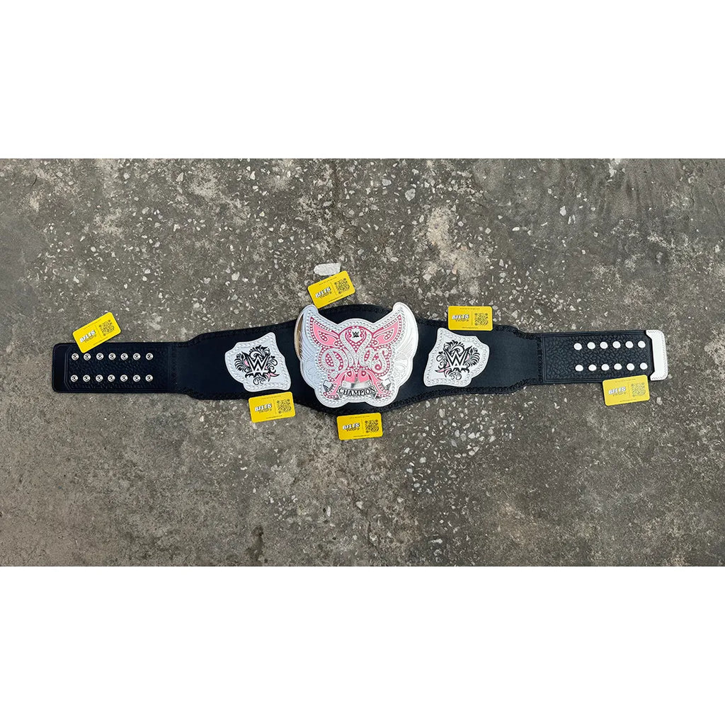 Full adult-size Divas Women Championship Belt Replica laid flat by Belts Forge