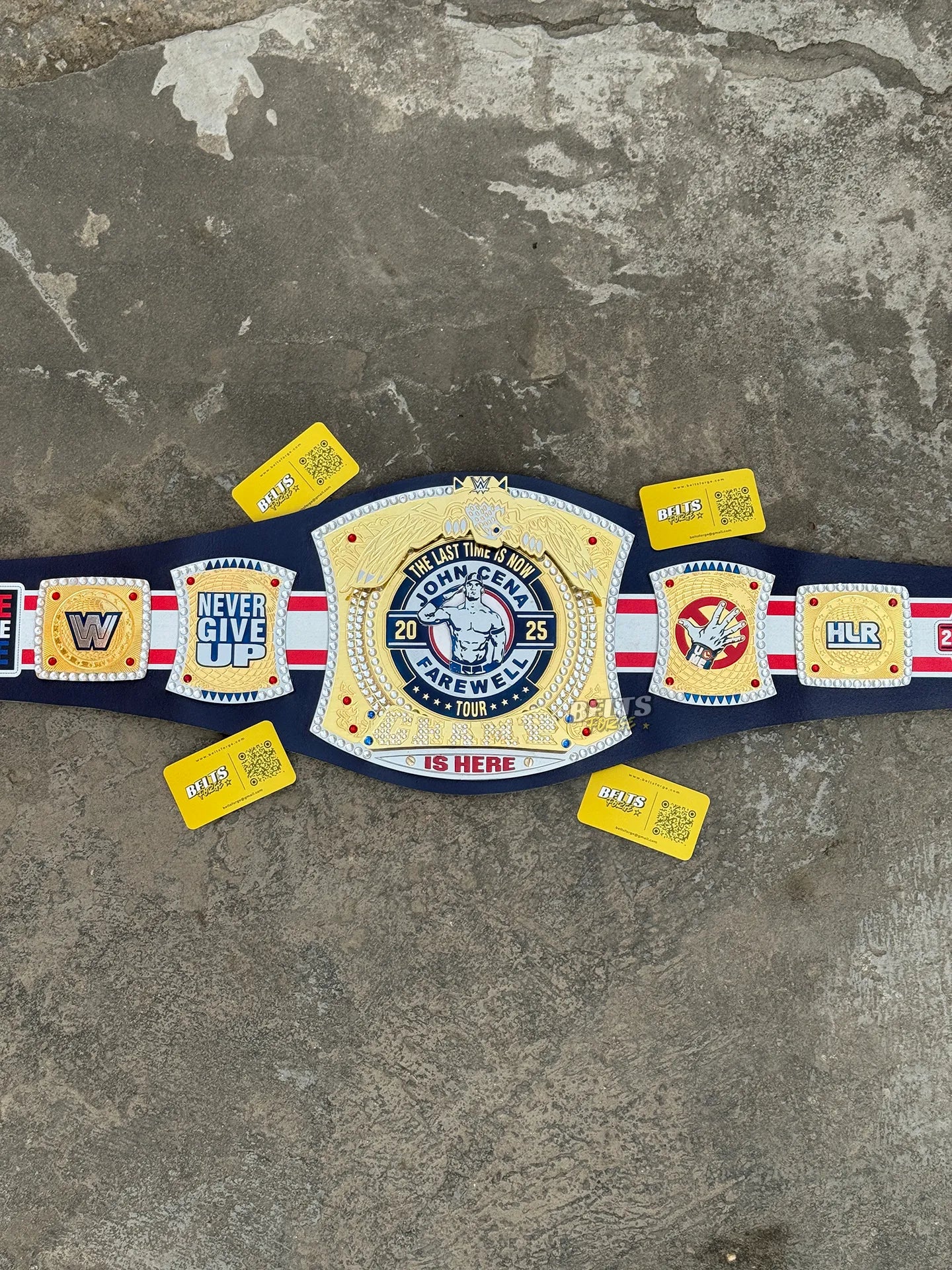 John Cena Farewell Tour Chicago 2025 Belt full overhead flat lay portrait view