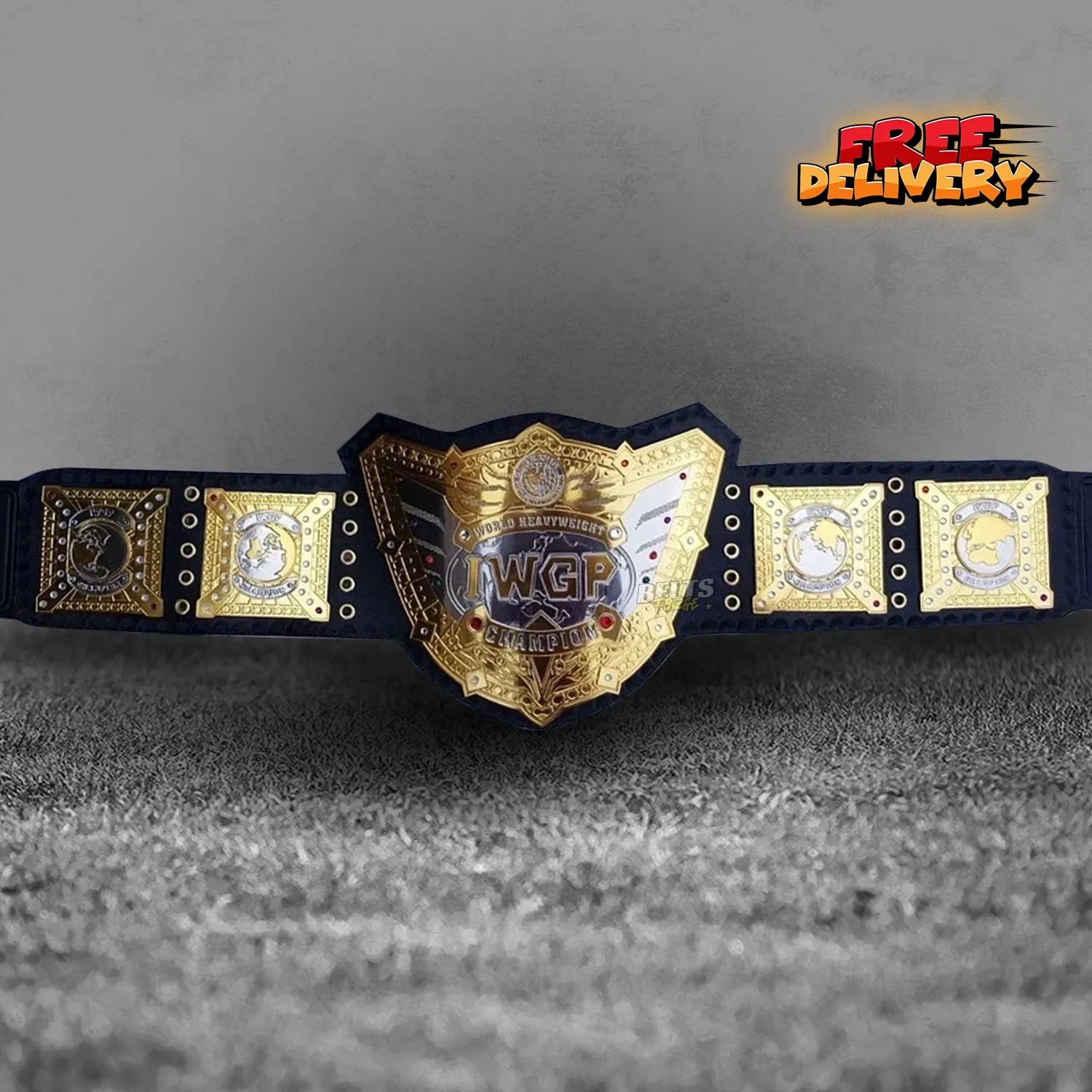 Cody Rhodes American Nightmare Undisputed Championship Belt Replica, Gold-Plated Brass Plates and Genuine Leather Strap (Copy)