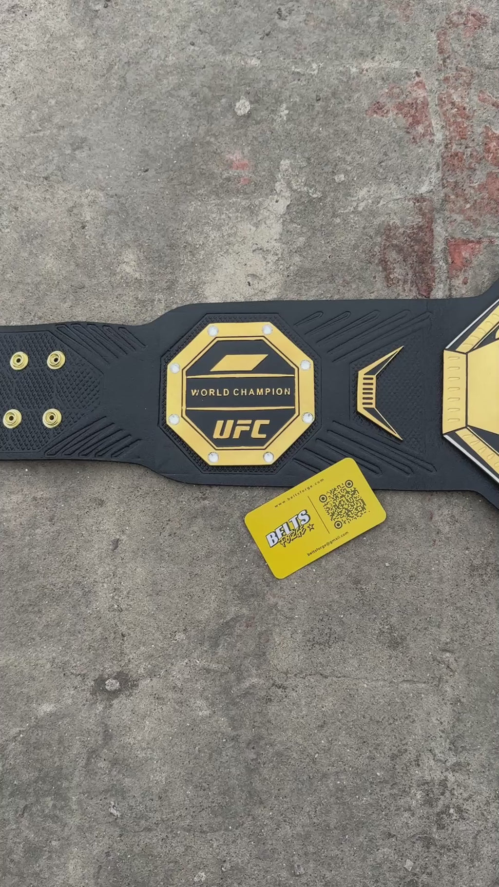 UFC Legacy Championship Belt Replica, Genuine Leather and Gold-Plated Brass Plates