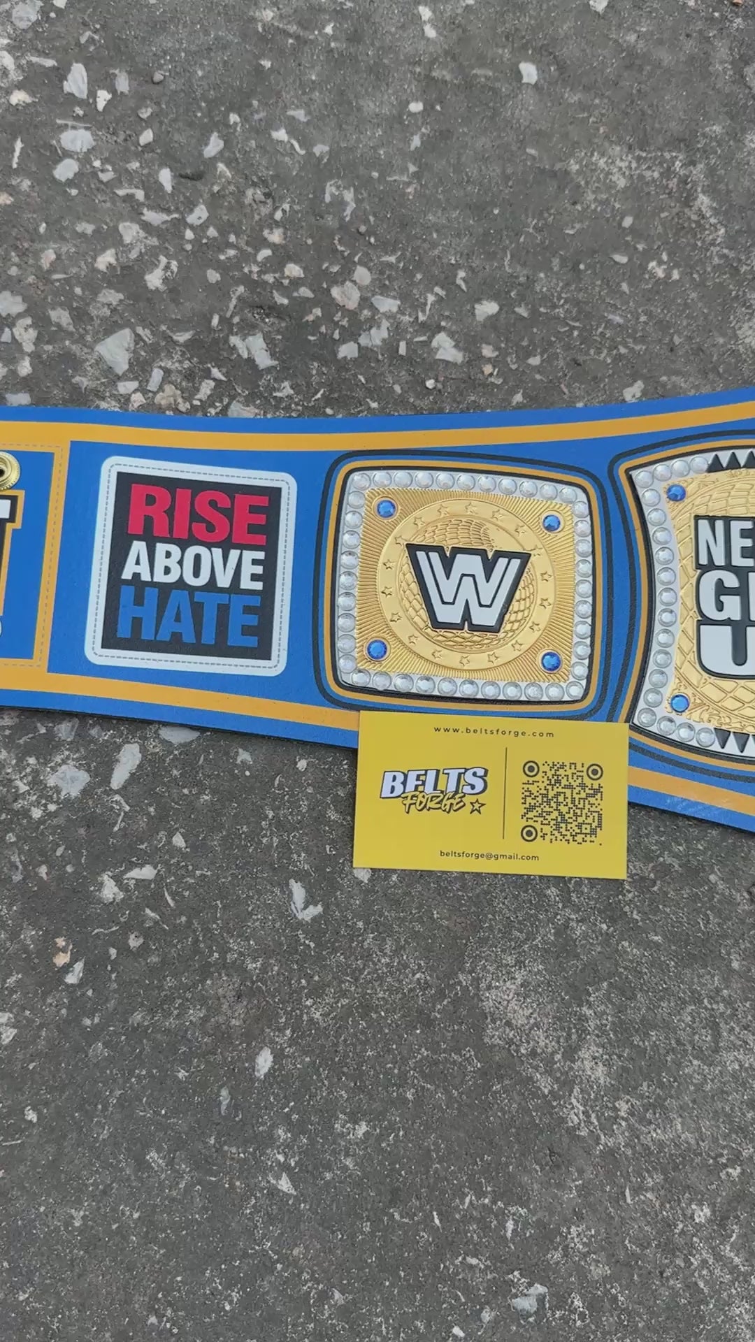 John Cena Farewell Tour LA 2025 Championship Belt Replica, Gold-Plated Brass Plates and Genuine Leather Strap