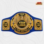 Custom Gold Eagle Championship Belt, Multi-Colour Strap Options - Image 4