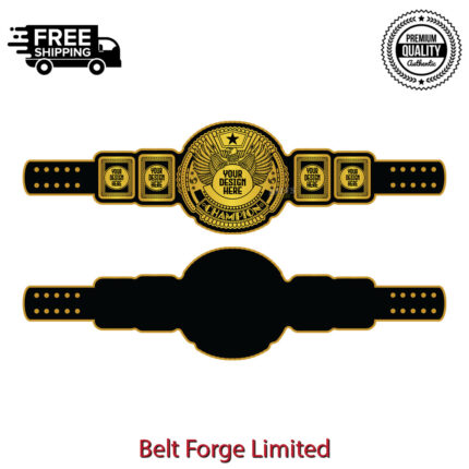 Custom winged eagle wrestling belt with personalized design