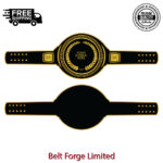 Boxing gym championship belt with custom club logo