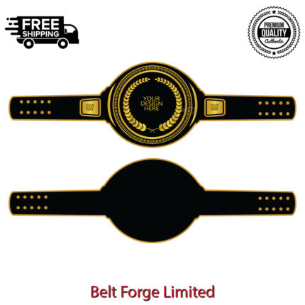 Boxing gym championship belt with custom club logo