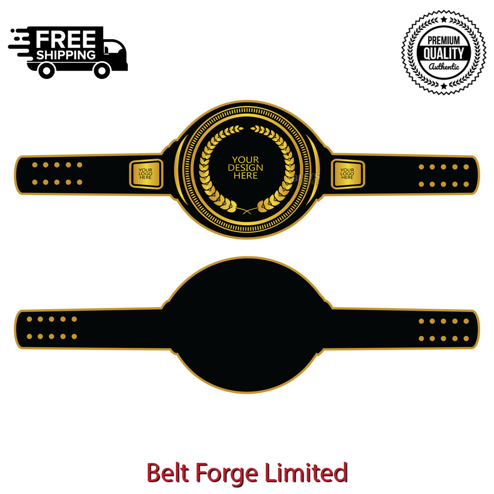 Boxing gym championship belt with custom club logo