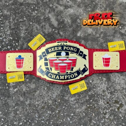 Beer pong championship belt for party game winners