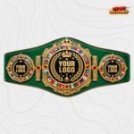 Custom Crown World Flags Boxing Championship Belt, Ruby Gem Design - Image 2