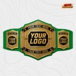 Custom Vintage Gold Championship Belt, Antique Engraved Octagon Plate - Image 2