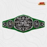 Custom Silver Globe Championship Belt, Winged Crown and Laurel Wreath - Image 2