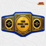 Custom Damask Shield Championship Belt, Gold and Black Two Tone Design - Image 2