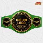 Custom Black and Gold Star Championship Belt, Lightning Crack Design - Image 2