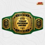 Custom Crown Star Arc Championship Belt, Gold-Plated Brass with Custom Text - Image 2