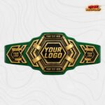 Custom Hexagon Gold Championship Belt, Riveted Industrial Design - Image 2