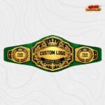 Custom Crown Shield Fleur-de-Lis Championship Belt, Heraldic Design - Image 2