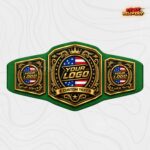 Custom Patriotic Gold Championship Belt, American Flag and Crown Design - Image 2