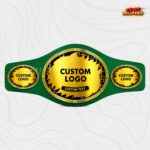 Custom Shattered Oval Championship Belt, Cracked Grunge Texture Plates - Image 3