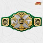 Custom silver and gold championship belt with X plate design