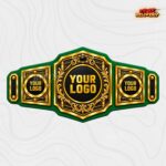Custom Ornate Gold Championship Belt, Baroque Scrollwork Detailing - Image 3