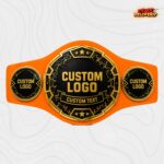 Custom Black and Gold Star Championship Belt, Lightning Crack Design - Image 3