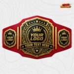 Custom Black and Gold Filigree Medallion Championship Belt, Crown and Laurel Design - Image 3