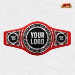 Custom Silver Ruby Round Championship Belt, Diamond Side Plate Design - Image 3