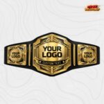Custom Art Deco Hexagon Championship Belt, Modern Geometric Design