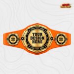 Custom Gold Octagon Championship Belt, Round Medallion and Star Plates - Image 3
