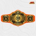 Custom championship belt with two personalized text banners