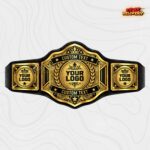 Custom championship belt with two personalized text banners