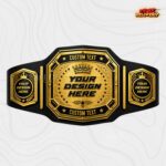 Custom crown star championship belt with gold plated brass plates