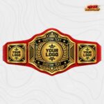 Custom championship belt with two personalized text banners