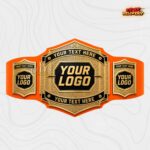 Custom Vintage Gold Championship Belt, Antique Engraved Octagon Plate - Image 3
