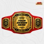 Custom Crown Star Arc Championship Belt, Gold-Plated Brass with Custom Text - Image 4