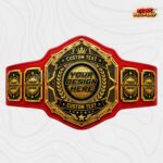 Custom World Globe Crown Championship Belt, Ruby Gem Detailing - Image 3