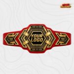 Custom Hexagon Gold Championship Belt, Riveted Industrial Design - Image 3