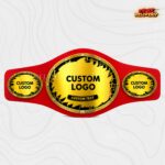 Custom Shattered Oval Championship Belt, Cracked Grunge Texture Plates - Image 4