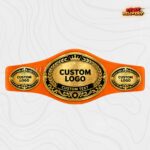 Custom Oval World Globe Championship Belt, Crown and Laurel Design - Image 3