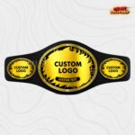 Shattered championship belt with cracked grunge oval plate design