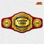Custom Laurel Wreath Gold Championship Belt, Personalized Logo Banner - Image 4