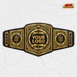 Roman column championship belt with laurel crown centerpiece