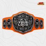 Custom Silver Chrome Championship Belt, Flaming Globe Crown Design - Image 3