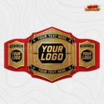 Custom Vintage Gold Championship Belt, Antique Engraved Octagon Plate - Image 4