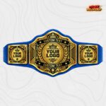 Custom championship belt with two personalized text banners